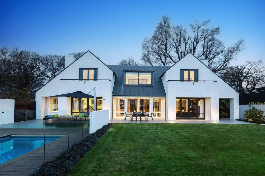 Residential house in Christchurch on Helmores Lane with solar water heating system for pool